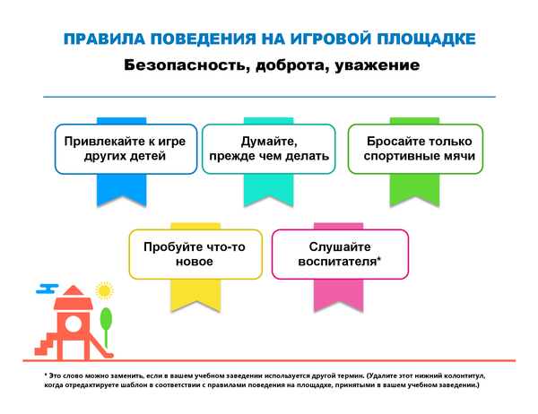 Правила поведения на игровой площадке Правила поведения на игровой площадке