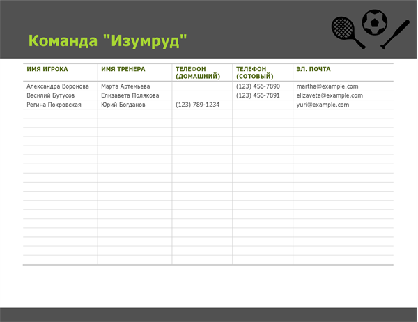 Характеристика спортивной команды образец
