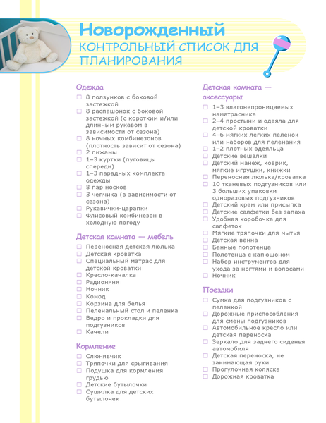 Liste de contrôle de planification en vue de l’arrivée d’un nouveau-né Liste de contrôle de planification en vue de l’arrivée d’un nouveau-né