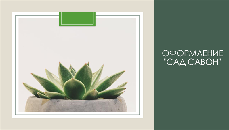 Оформление «Сад Савон» Оформление «Сад Савон»