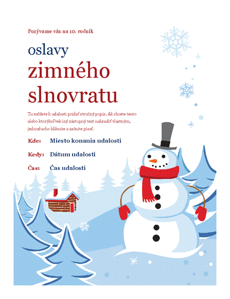 Leták na zimnú oslavu Leták na zimnú oslavu