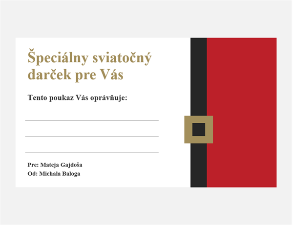 Sviatočné darčekové poukazy (vianočný návrh, 3 na stranu) Sviatočné darčekové poukazy (vianočný návrh, 3 na stranu)