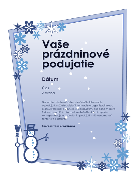Leták so zimnou prázdninovou tematikou Leták so zimnou prázdninovou tematikou