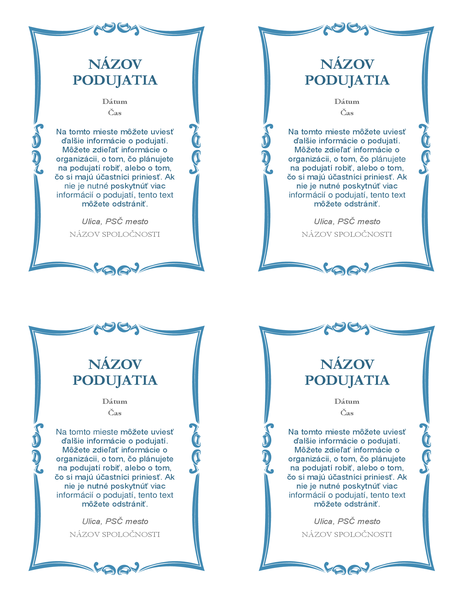 Pozvánky na podujatie (4 na strane) Pozvánky na podujatie (4 na strane)