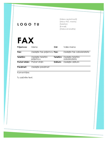 Geometrická titulná strana faxu Geometrická titulná strana faxu