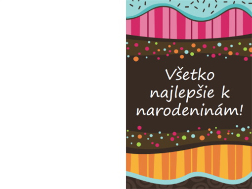 Narodeninový pozdrav s bodkami a pruhmi (detský, zložený napoly) Narodeninový pozdrav s bodkami a pruhmi (detský, zložený napoly)