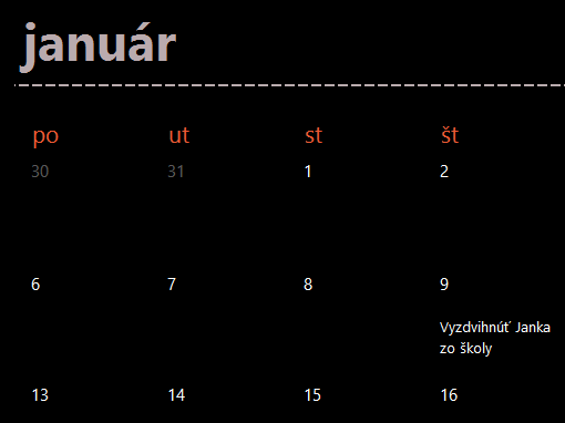 Večný kalendár s kartami (čierny) Večný kalendár s kartami (čierny)