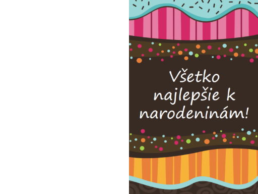 Narodeninový pozdrav s bodkami a pruhmi (detský, zložený napoly) Narodeninový pozdrav s bodkami a pruhmi (detský, zložený napoly)