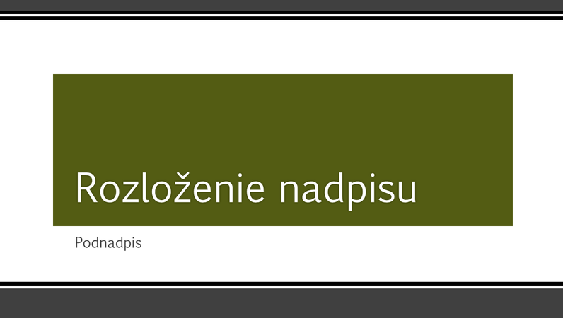 Prezentácia s čiernym pruhovaným orámovaním (širokouhlý formát) Prezentácia s čiernym pruhovaným orámovaním (širokouhlý formát)