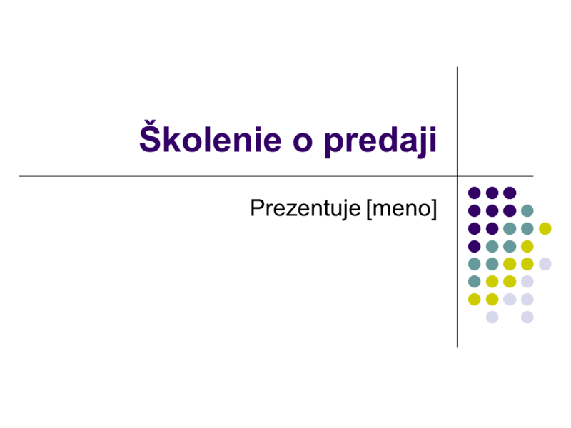 Snímky na školenie o predaji Snímky na školenie o predaji