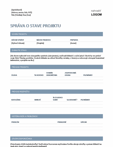 Správa o stave projektu Správa o stave projektu