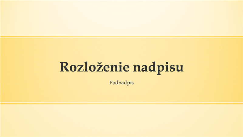 Návrh prezentácie so žltým pruhom (širokouhlý formát) Návrh prezentácie so žltým pruhom (širokouhlý formát)