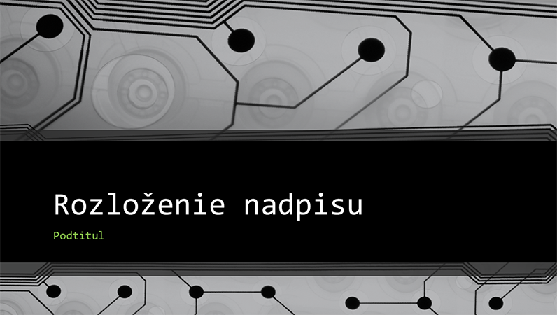 Obchodná technická prezentácia s dizajnom obvodovej dosky (širokouhlý formát) Obchodná technická prezentácia s dizajnom obvodovej dosky (širokouhlý formát)