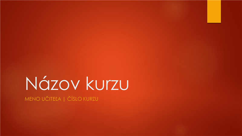 Prehľad akademického kurzu Prehľad akademického kurzu