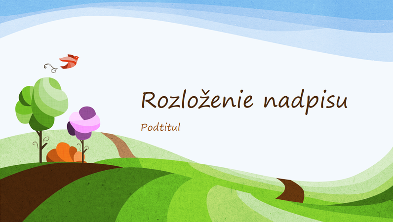 Prírodná prezentácia s ilustrovaným dizajnom prírodnej scenérie (širokouhlý formát)