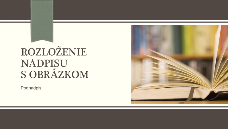 Školská prezentácia, návrh s prúžkom a stuhou (širokouhlý formát) Školská prezentácia, návrh s prúžkom a stuhou (širokouhlý formát)