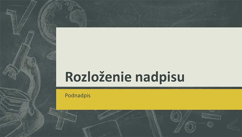 Prezentácia pre vzdelávacie predmety, návrh s kresbami na školskej tabuli (širokouhlá) Prezentácia pre vzdelávacie predmety, návrh s kresbami na školskej tabuli (širokouhlá)