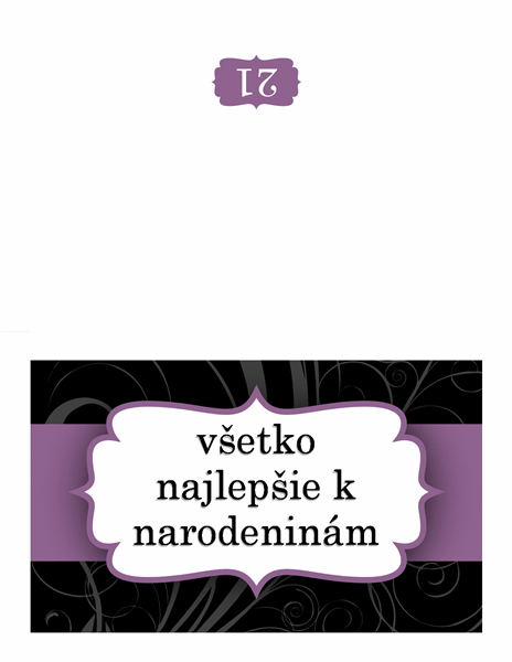 Narodeninový pozdrav (návrh s fialovou stužkou) Narodeninový pozdrav (návrh s fialovou stužkou)