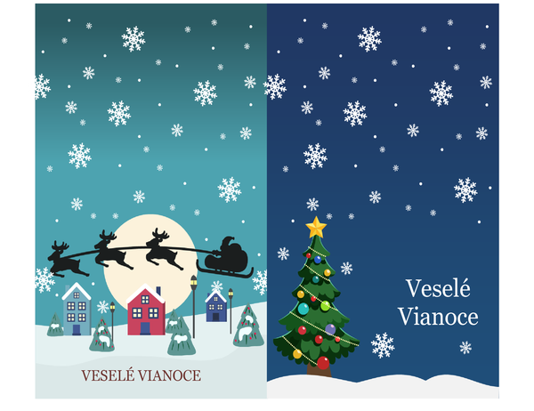 Vianočné pohľadnice s prianím (vianočný návrh, 2 na stranu, určené pre papier Avery 3268) Vianočné pohľadnice s prianím (vianočný návrh, 2 na stranu, určené pre papier Avery 3268)