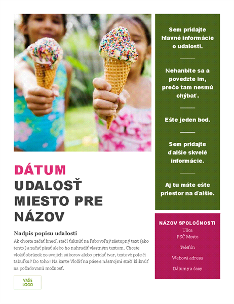 Leták na sezónne podujatie Leták na sezónne podujatie
