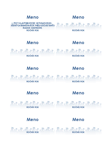 Menovky pre absolventov (10 na strane) Menovky pre absolventov (10 na strane)