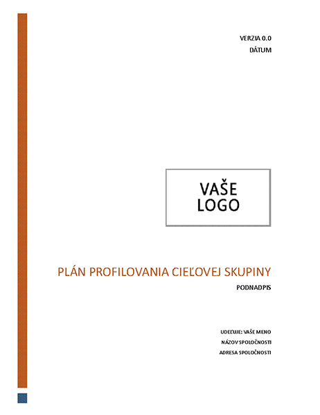 Plán profilovania cieľovej skupiny