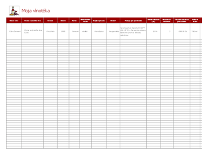 Wine collection list Wine collection list