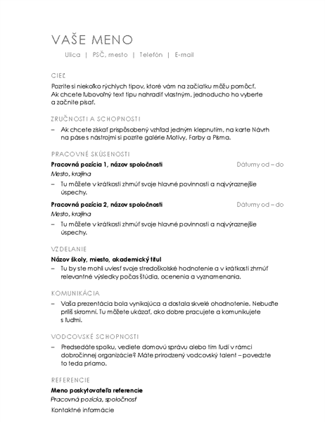 Životopis (minimalistický návrh) Životopis (minimalistický návrh)