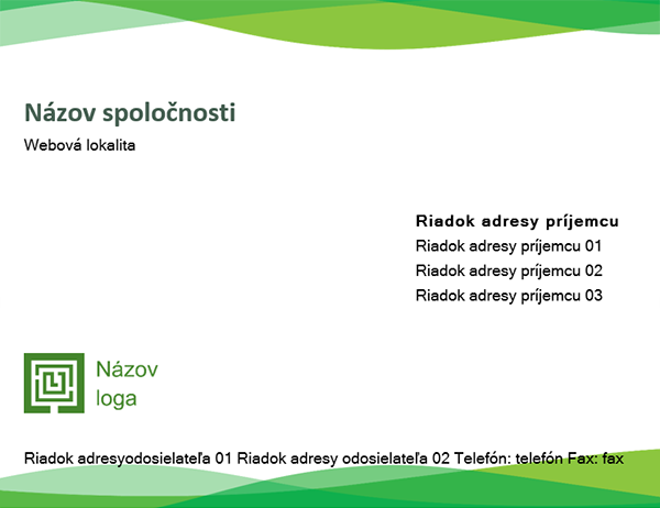 Obálka (motív s vlnami v zelenej farbe) Obálka (motív s vlnami v zelenej farbe)