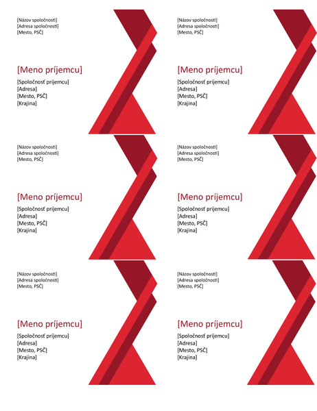 Menovky s výraznými uholníkmi (6 ks na stranu) Menovky s výraznými uholníkmi (6 ks na stranu)