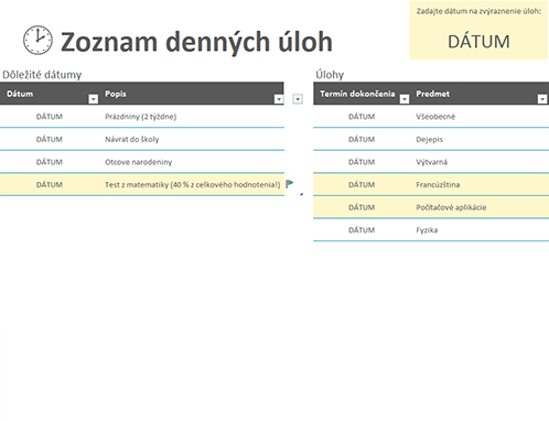 Zoznam denných úloh
