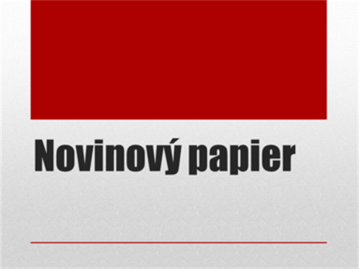 Novinový papier Novinový papier
