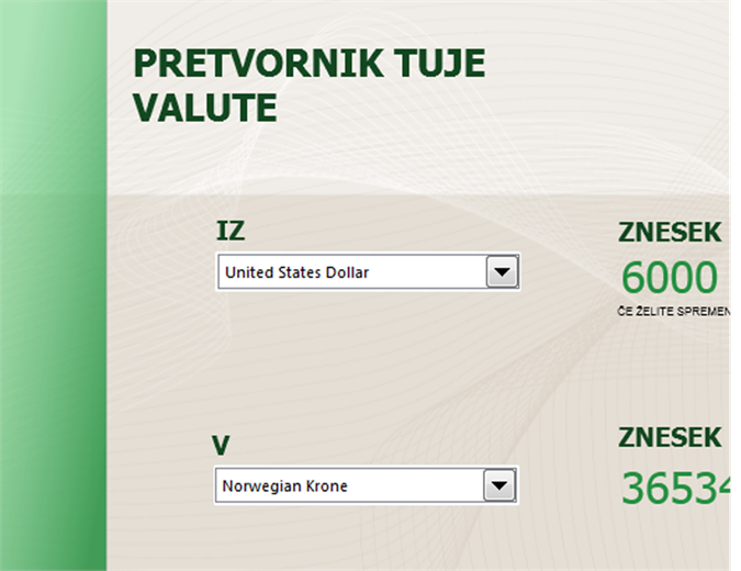 Pretvornik valute Pretvornik valute