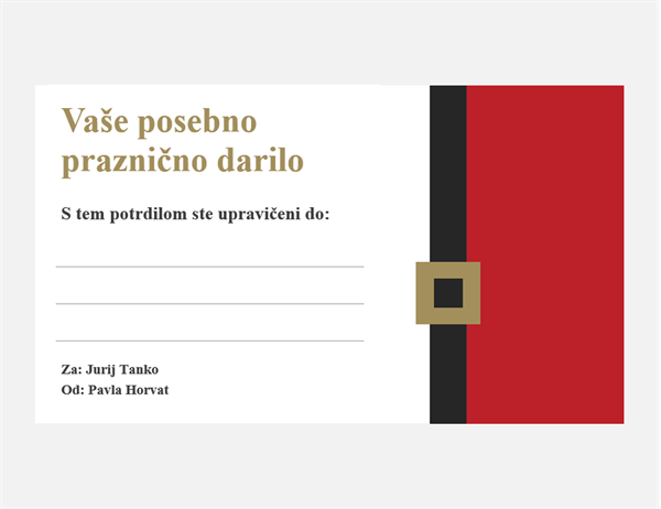 Praznični darilni boni (načrt »Božično vzdušje«, 3 na stran) Praznični darilni boni (načrt »Božično vzdušje«, 3 na stran)