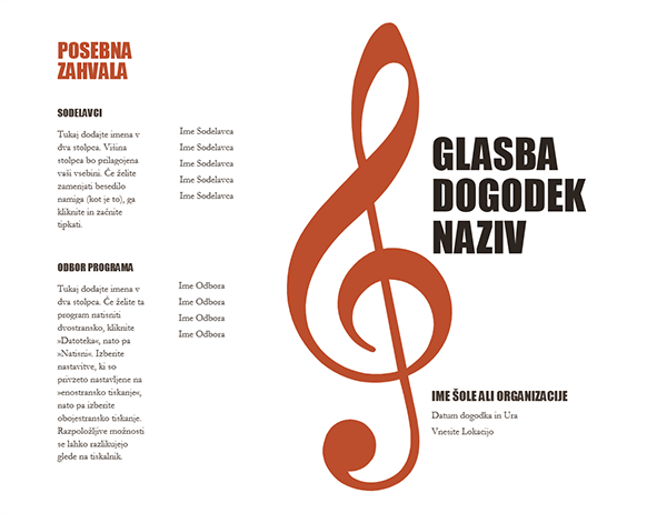 Glasbeni program Glasbeni program