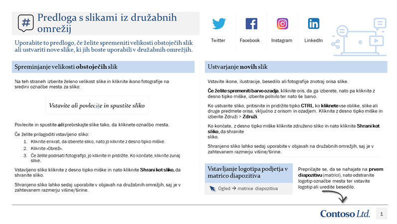 Predloga s slikami iz družabnih omrežij Predloga s slikami iz družabnih omrežij