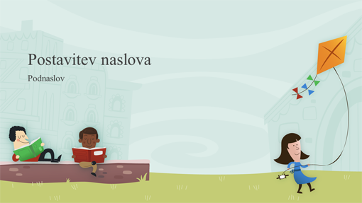 Predstavitev za izobraževalne ustanove z motivom učencev na šolskem igrišču, album (širokozaslonsko) Predstavitev za izobraževalne ustanove z motivom učencev na šolskem igrišču, album (širokozaslonsko)