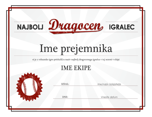 Podelitev naslova najbolj dragocenega igralca Podelitev naslova najbolj dragocenega igralca