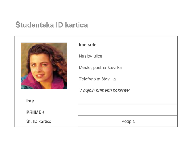 Študentska identifikacijska kartica Študentska identifikacijska kartica