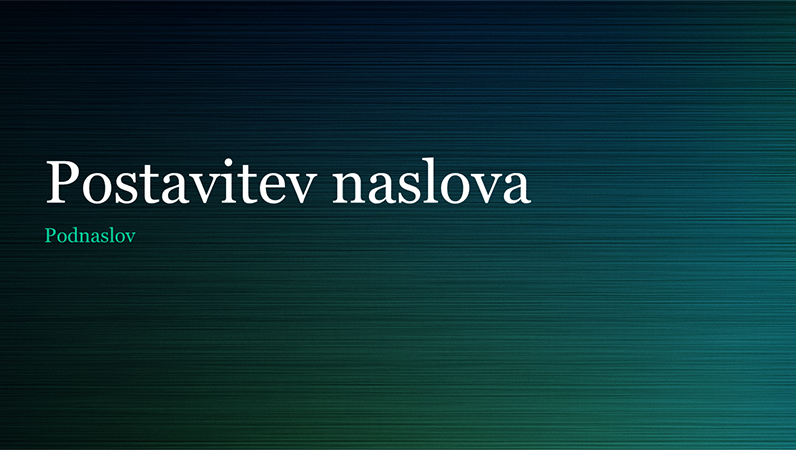 Predstavitev z vzorcem brušene kovine zelene barve (celozaslonska) Predstavitev z vzorcem brušene kovine zelene barve (celozaslonska)