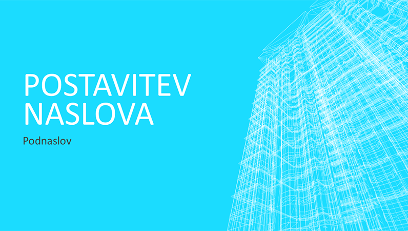 Predstavitev z žičnim modelom poslovne stavbe (širokozaslonska) Predstavitev z žičnim modelom poslovne stavbe (širokozaslonska)