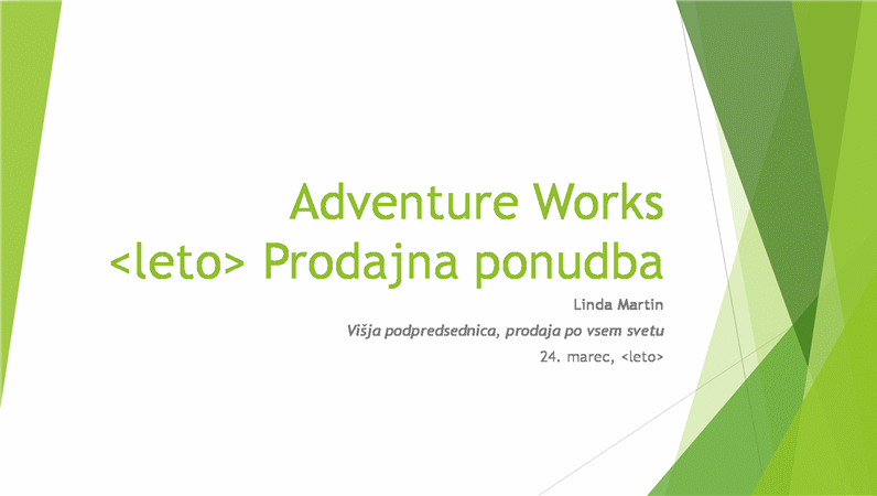 Predstavitev prodajne strategije, tema fasete (širok zaslon) Predstavitev prodajne strategije, tema fasete (širok zaslon)