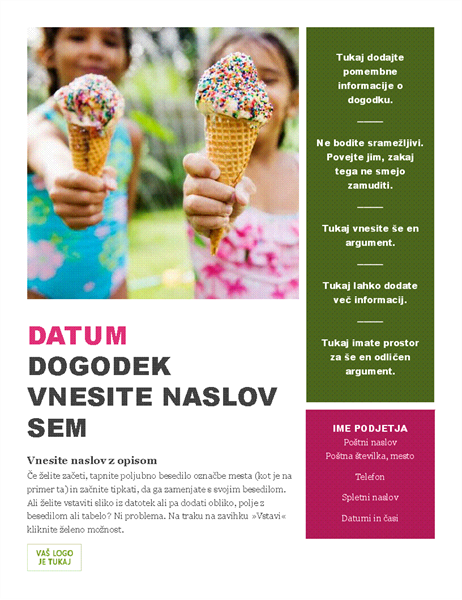 Letak z dogodkom za letni čas Letak z dogodkom za letni čas