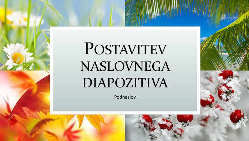 Predstavitev, ki praznuje prihod letnih časov Predstavitev, ki praznuje prihod letnih časov