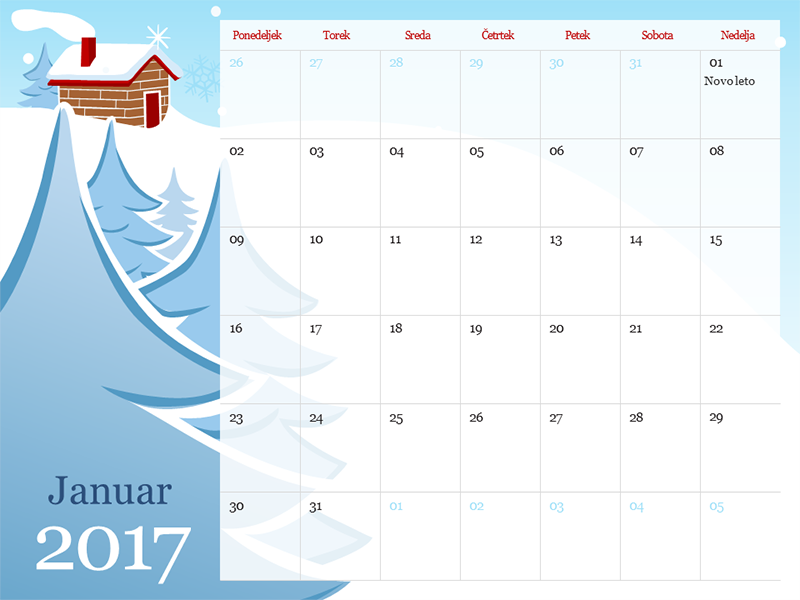 Ilustriran koledar za leto 2017 z letnimi časi (pon–ned) Ilustriran koledar za leto 2017 z letnimi časi (pon–ned)