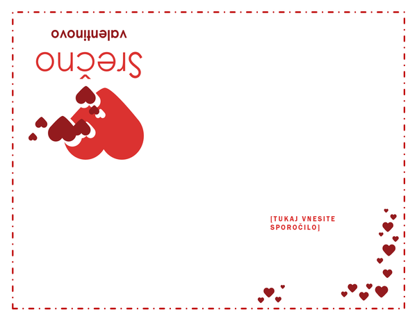 Voščilnica za valentinovo (četrtinski pregib) Voščilnica za valentinovo (četrtinski pregib)