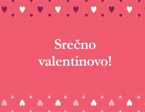 Voščilnica za valentinovo (četrtinski pregib) Voščilnica za valentinovo (četrtinski pregib)