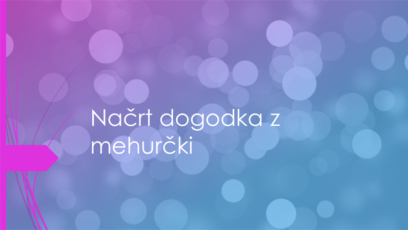 Načrt dogodka z mehurčki Načrt dogodka z mehurčki