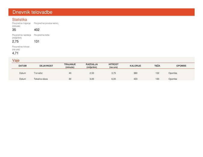 Dnevnik trenirovok v excel
