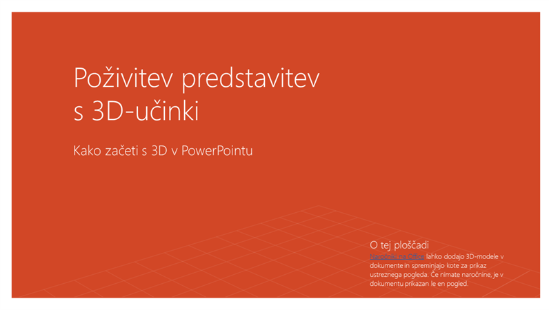 Poživitev predstavitev s 3D-učinki Poživitev predstavitev s 3D-učinki
